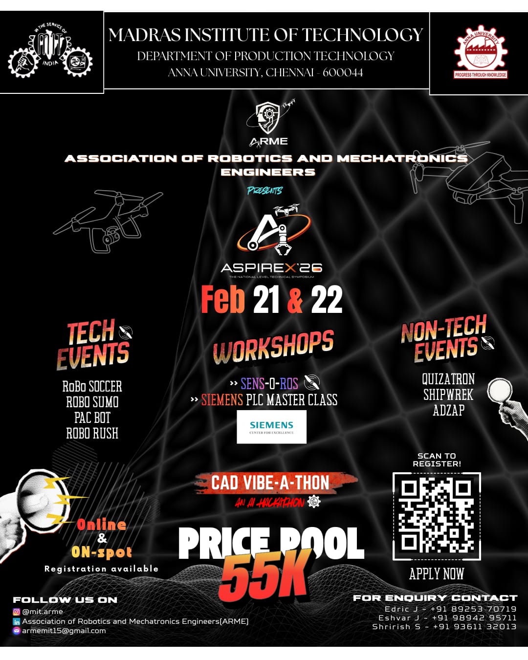 AspireX'26 National Level Technical Symposium Poster 
